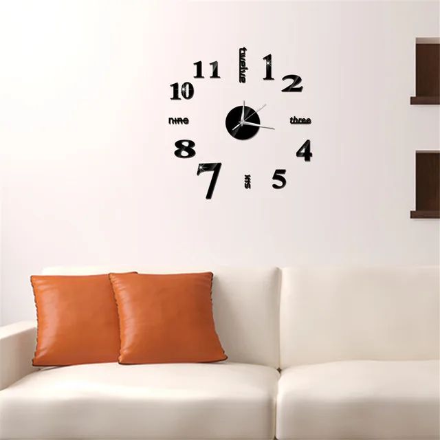 Miniatura 2 de Reloj de pared 3D de 60cm Negro MODELO 1